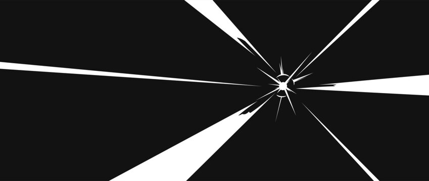 Dynamic black and white radial burst with sharp lines and explosive motion, creating a dramatic abstract comic style background for energy, impact, action and speed concepts.