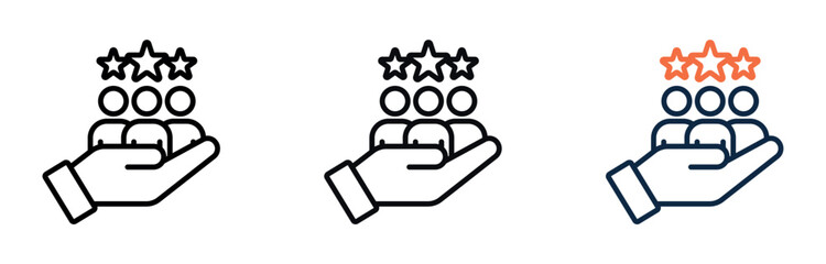 Fototapeta premium customers line icon multiple. Vector illustrations