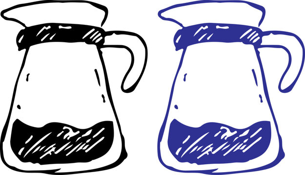 Hand drawn doodle vector illustration of chemex coffee with marker texture. Decorative graphic element suitable for coffee shop menu, poster designs, banners, and social media.