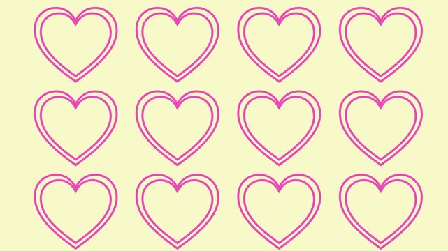 Abstract Heart Outline on Cream Background