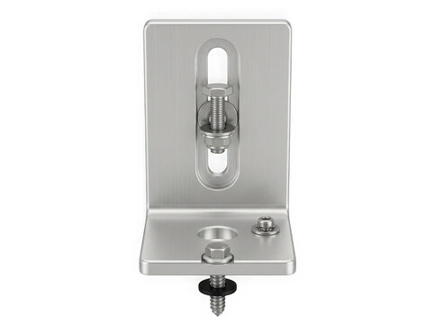 silver metal mounting bracket l shape hardware component isolated on transparent background