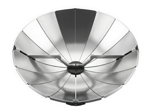 parabolic solar cooker concentrator renewable heating equipment isolated on transparent background