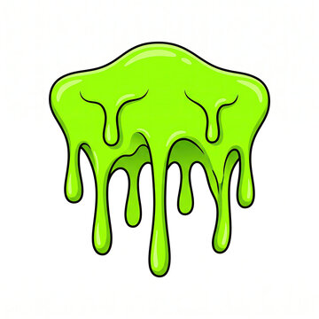 Green goo playfully drips creating messy texture