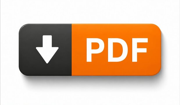 Modern download button with pdf text and arrow icon