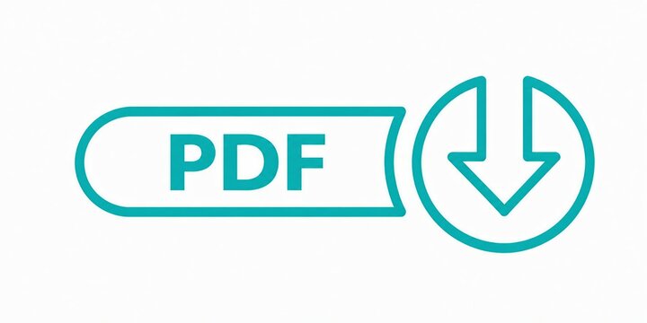 Modern pdf file download vector icon with arrow