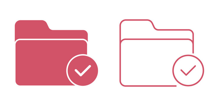 Folder icon set. File and document management symbols for digital organization. Folders icon set. Set of minimalist line icons on a white background. Documents and paperwork thin line icon set with ch
