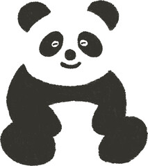 Cute Smiling Giant Panda Wild Animal Flat Vector Illustration © 상미 최