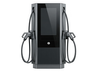 Fototapeta premium modern dual port public electric vehicle charging station kiosk isolated on transparent background