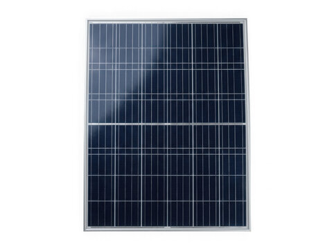 blue polycrystalline solar panel module renewable energy equipment isolated on transparent background