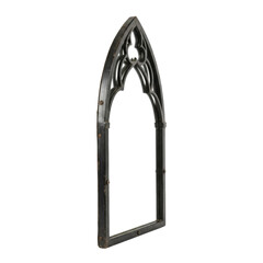 Fototapeta premium Gothic arch mirror frame with ornate metal detailing