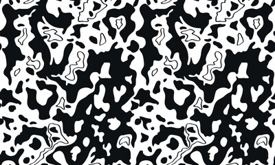 Obraz premium Abstract Black and White Organic Fluid Background