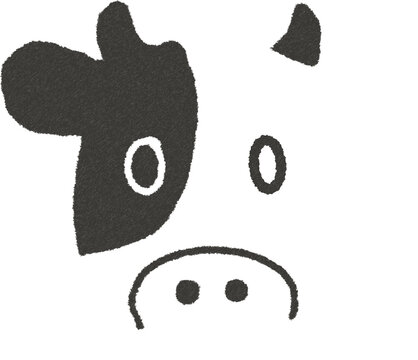 Cute Cow Face Character Flat Vector Illustration