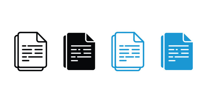Document icon with stacked sheets representing business records, office paperwork, digital files, document management and professional administration