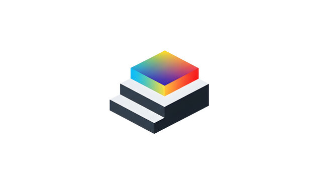 Colorful stacked books icon design for education.