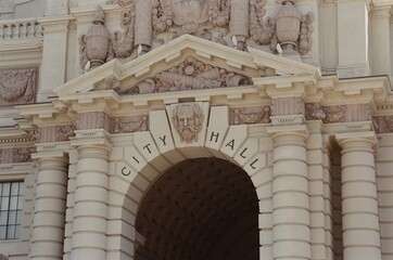 City Hall Building Ornate Entrance Arch with Classical Decorations © Ben
