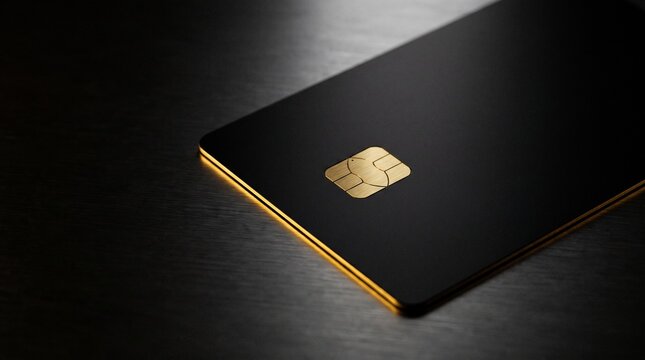 black credit card on metal concept of premium banking services