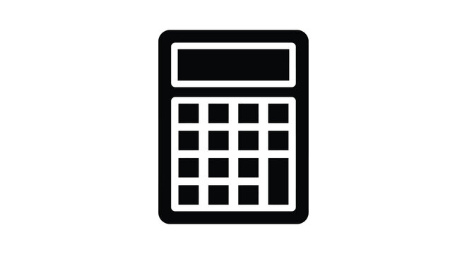 Black silhouette of a calculator on a white background