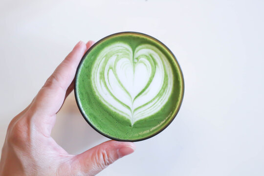 matcha green tea, milk green tea or matcha latte or matcha green tea latte or green tea