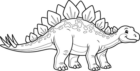a line art of stegosaurus © Tasnuva