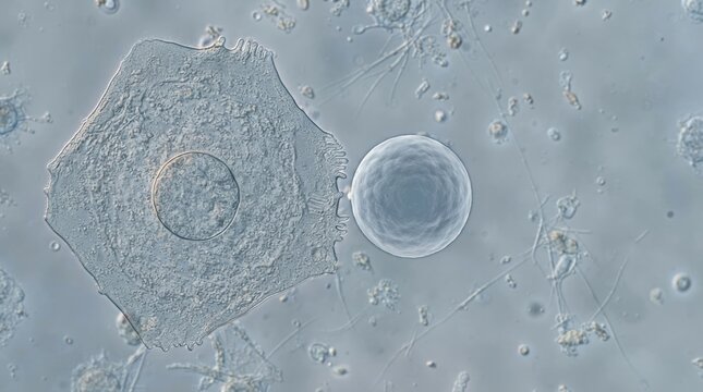 Immune cell approaching human cell