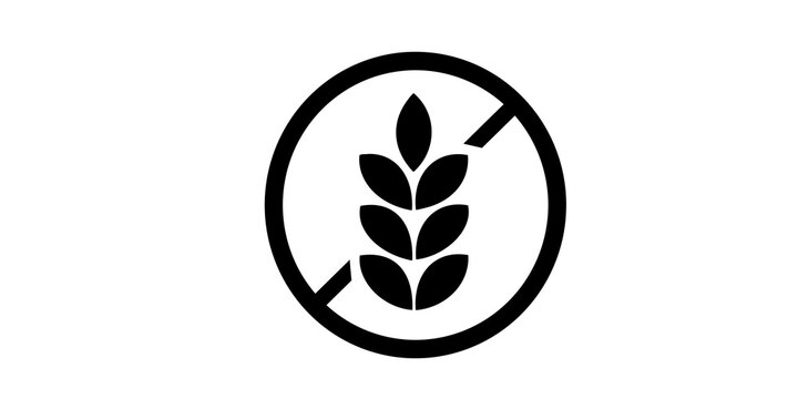 Black gluten free icon for food packaging and dietary information.