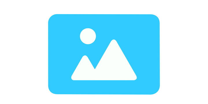 Gallery picture icon blue and white for digital image file thumbnail.