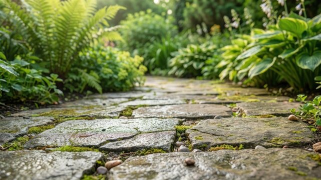 stone pathway in the garden