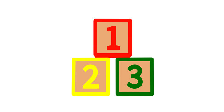 Alphabet blocks with numbers for early childhood education and play.