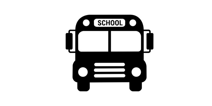 Classic yellow school bus icon for student transport and education app.