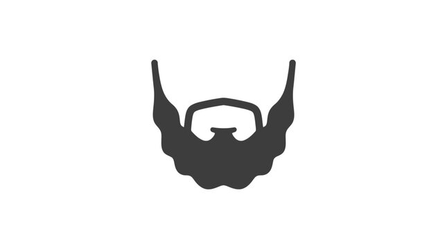 Minimalist icon of a thick full beard for men.