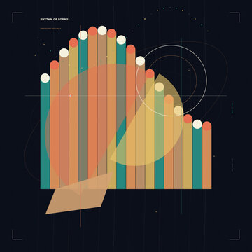 Bauhaus Inspired Abstract Geometric Rhythm Vector Illustration