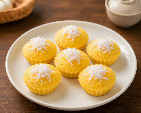 Khanom Tan / Steamed Toddy Palm Cake)