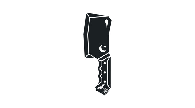Minimalist vector illustration of a professional butcher meat cleaver knife.