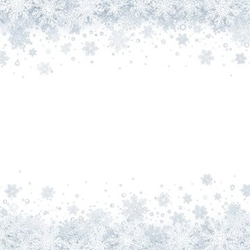 Snowflakes border design isolated on white background
