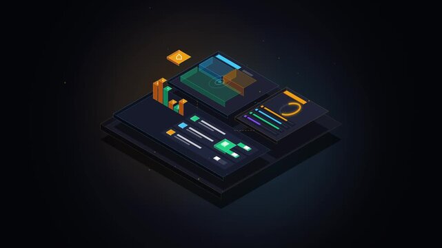 Isometric Smart Home IoT Dashboard Interface
