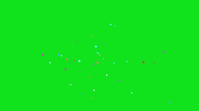 3D confetti explosion animation on greenscreen background. Perfect for celebration themes