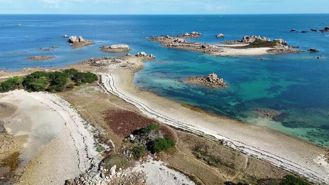 Paysage de mer en Bretagne vu de drone