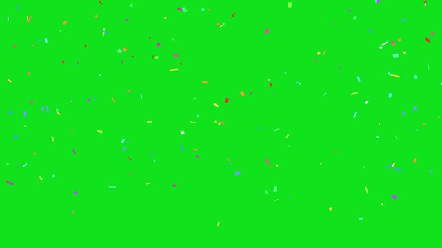 3D confetti explosion animation on greenscreen background. Perfect for celebration themes