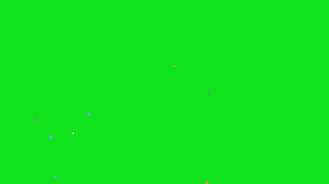 3D confetti explosion animation on greenscreen background. Perfect for celebration themes