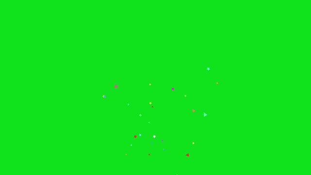 3D confetti explosion animation on greenscreen background. Perfect for celebration themes