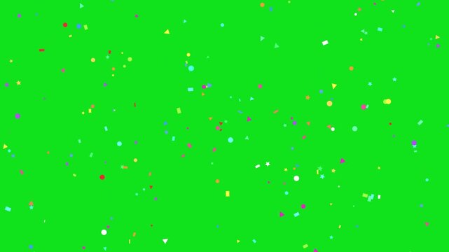 3D confetti explosion animation on greenscreen background. Perfect for celebration themes