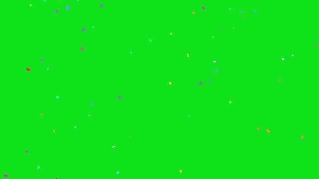 3D confetti explosion animation on greenscreen background. Perfect for celebration themes
