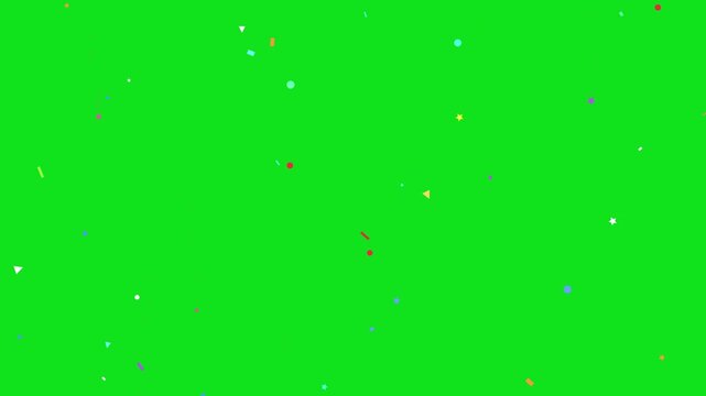 3D confetti explosion animation on greenscreen background. Perfect for celebration themes