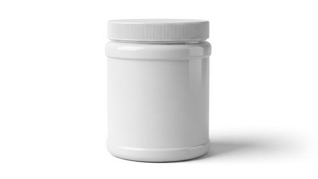 White plastic container with lid isolated on white background