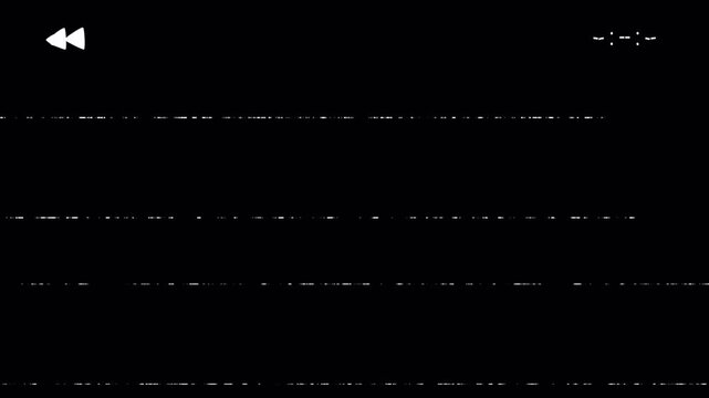 OLD Retro VHS rewind icon on alpha channel, camcorder, video overlay, transparent background. 4K Video