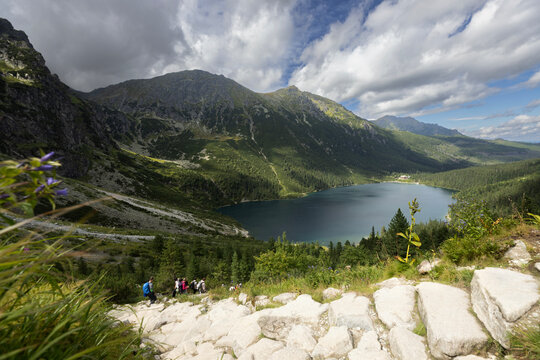 The image shows the Black Pond in Ryś, Zakopane