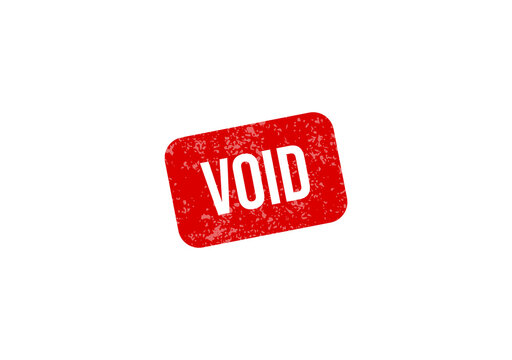 Bold red void stamp with distressed edges isolated on transparent background