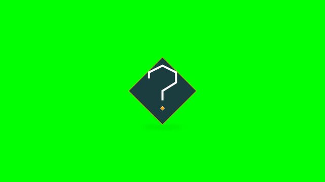 Animated diamond logo sequence on green screen