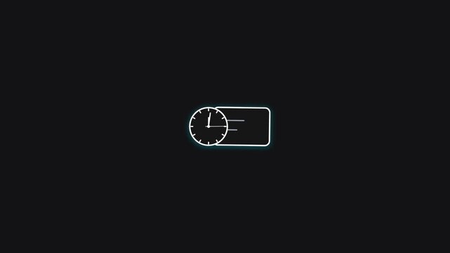 Glowing circle overlaps rectangle with clock face