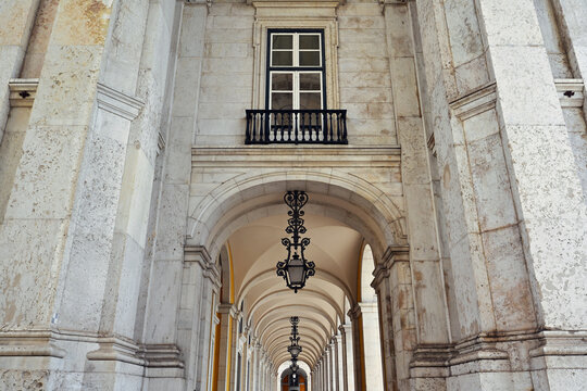 Praca do Comercio Arcade Architecture in Lisbon Portugal